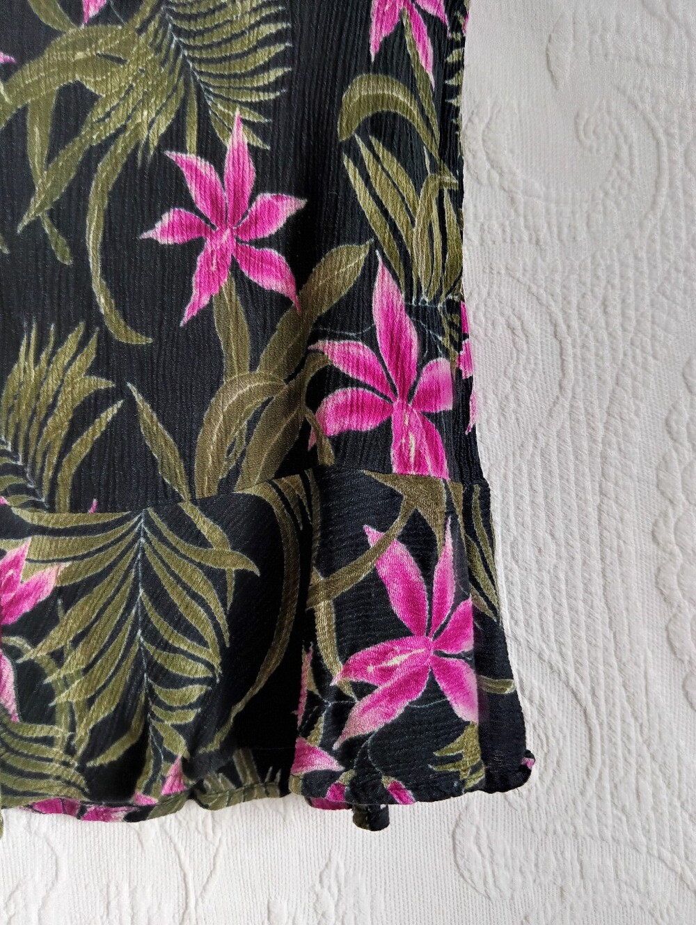 George Black Hawaiian Floral Tube Top Long Flowy Summer Vacation Pink Purple Med - Picture 4 of 6